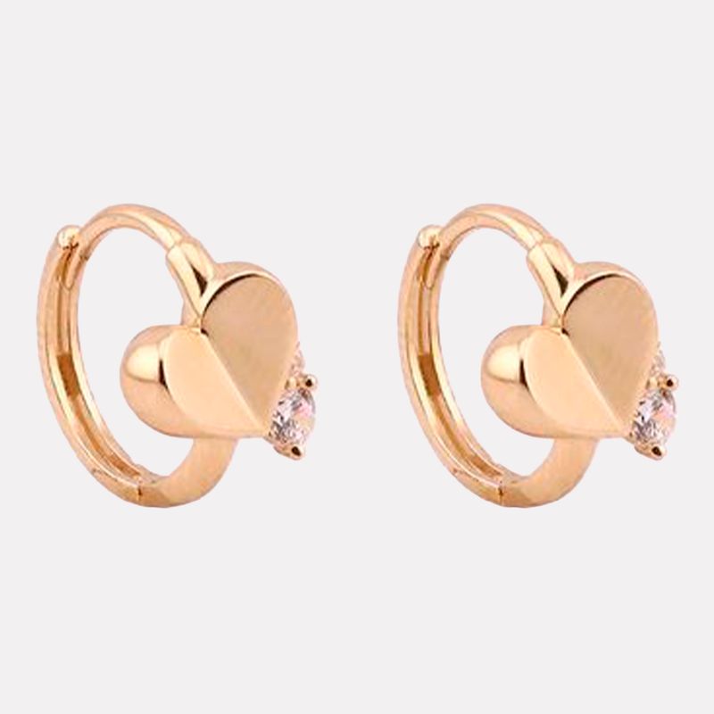 Aretes Huggies Corazon 14k 1.8g